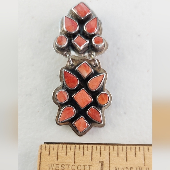 SOLD One L.V.M. Spirit Winds Sterling Silver Spiny Oyster/Coral Earring Clip On - Picture 10 of 14